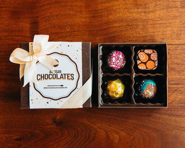 4 Piece Handmade & Painted Artisan Chocolates - TCS