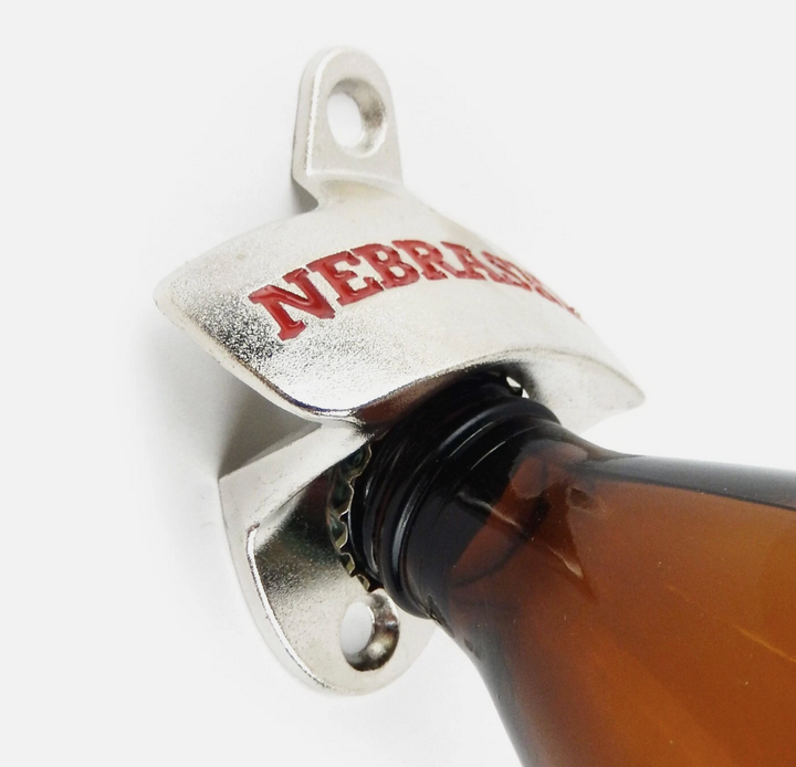 Metal bottle opener with &