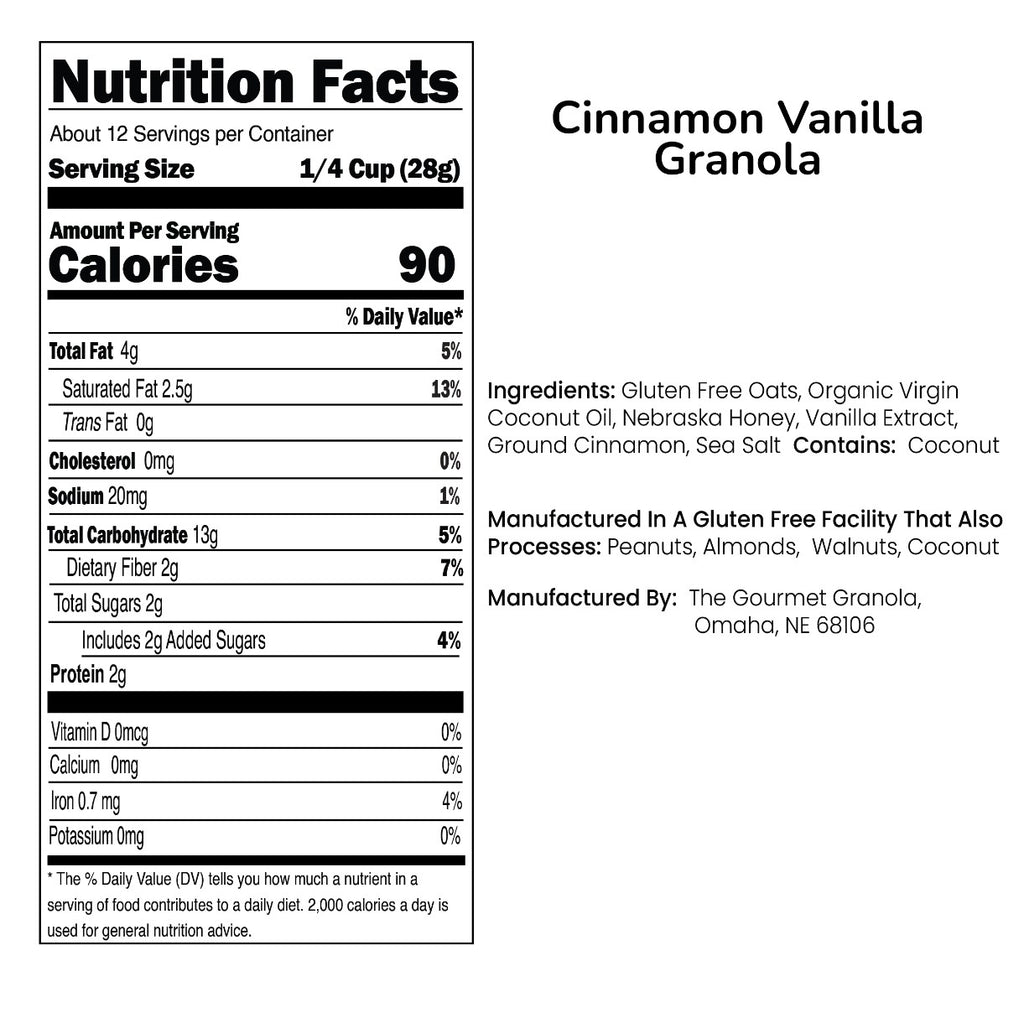 Cinnamon Vanilla Granola - The Gourmet Granola of Omaha