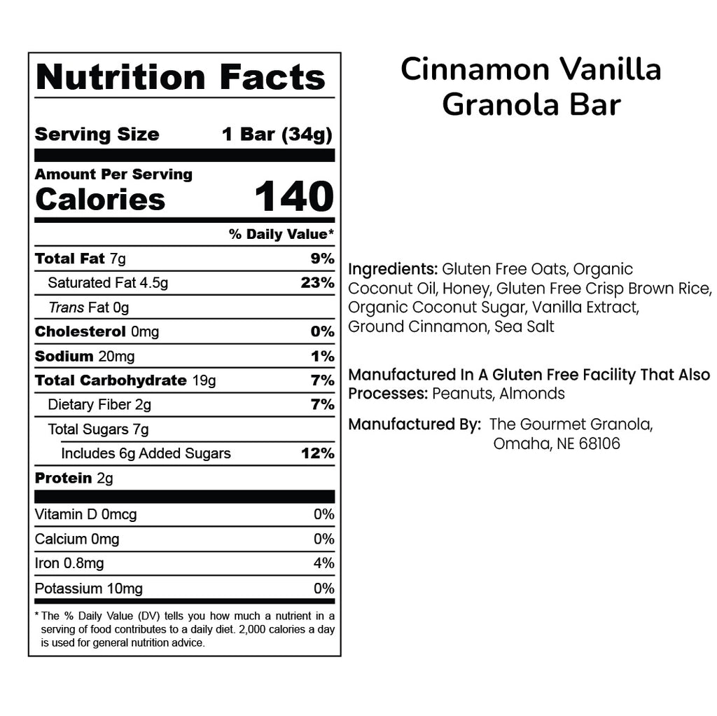 Cinnamon Vanilla Granola Bars 2-Pack - The Gourmet Granola of Omaha
