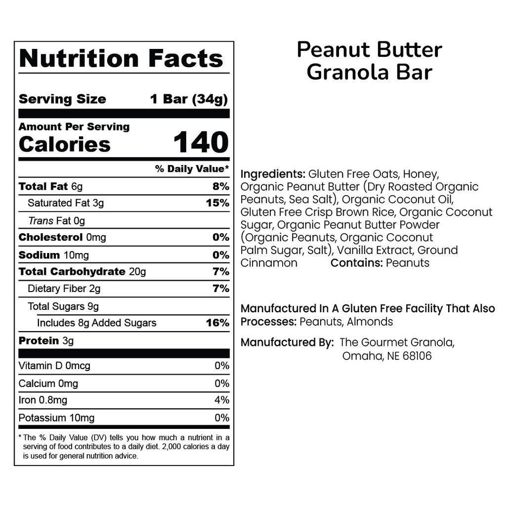Peanut Butter Granola Bars 2-Pack - The Gourmet Granola of Omaha