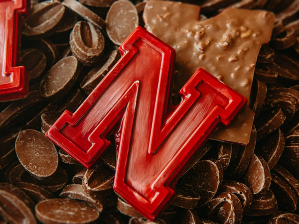 Large Handmade Valrhona Milk Chocolate Nebraska "N"