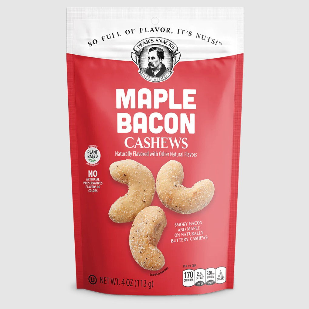 Maple Bacon Cashews - Pear's Snacks of Bellevue, NE