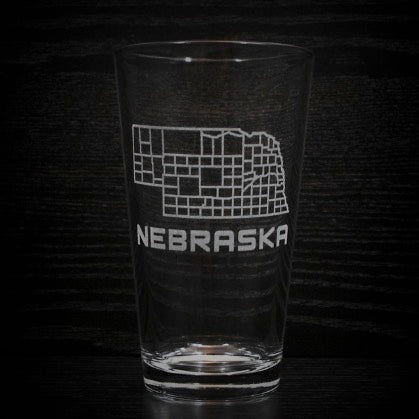 Nebraska Counties Pint Glass