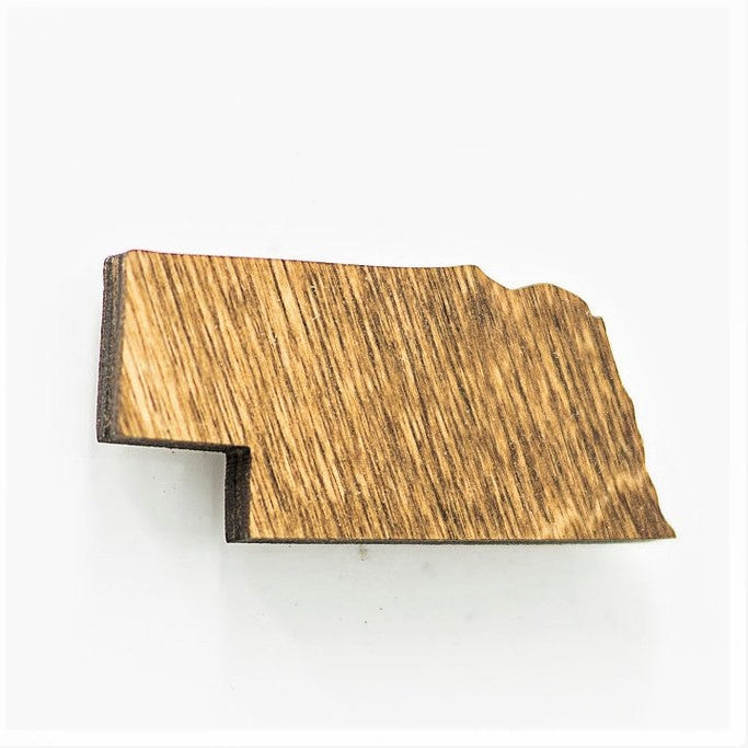 Birch Cut and Stained Nebraska Magnet