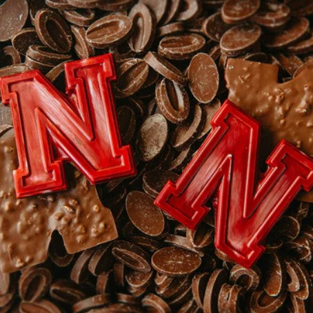Pair of Handmade Valrhona Milk Chocolate Nebraska "N"s