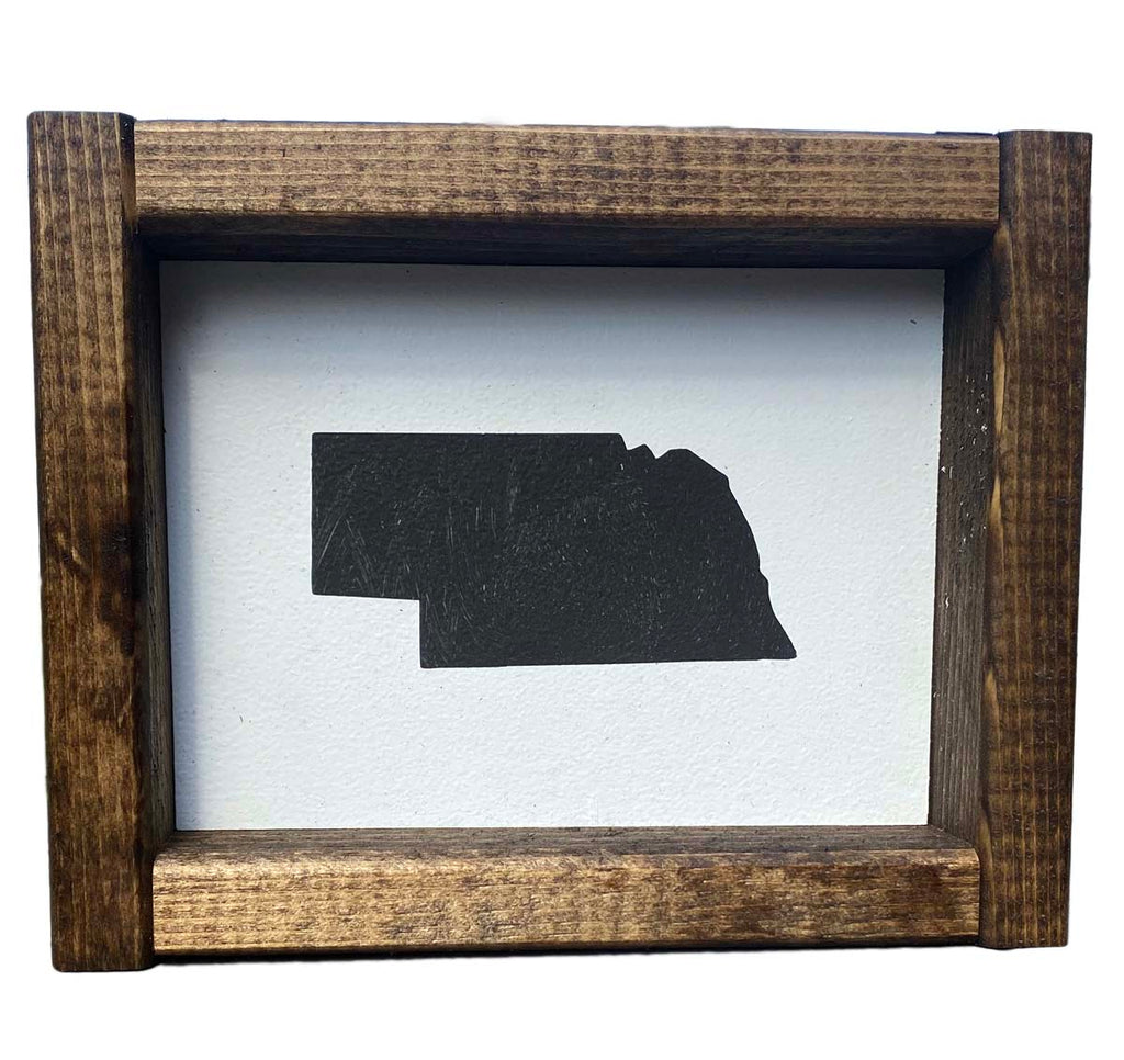 Framed Nebraska Picture Handmade in Omaha